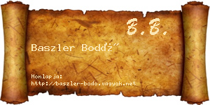 Baszler Bodó névjegykártya